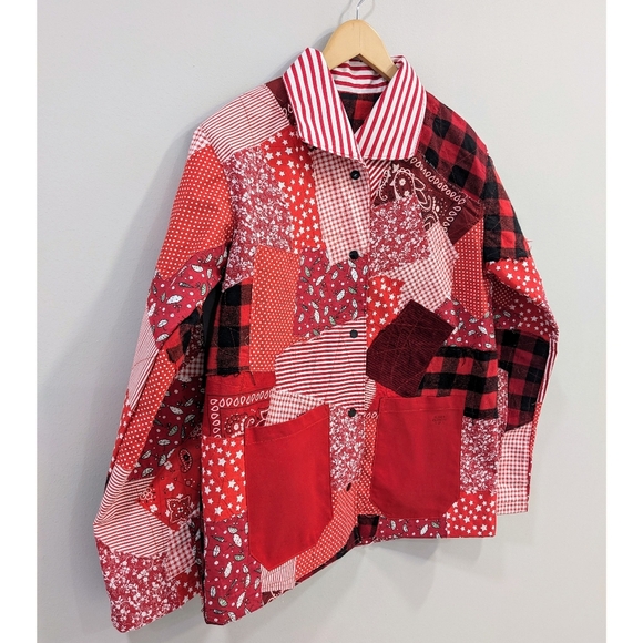 Red Patched Painter’s Jacket - Picture 4 of 7